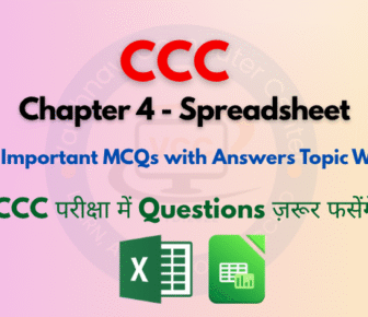 Spreadsheet MCQs CCC Topic Wise