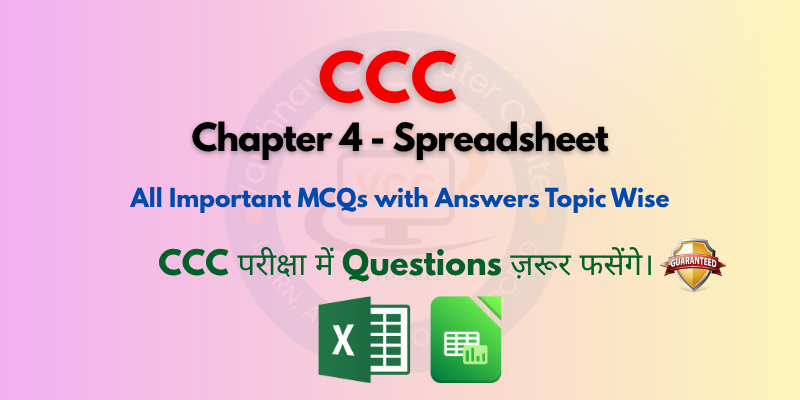 Spreadsheet MCQs CCC Topic Wise